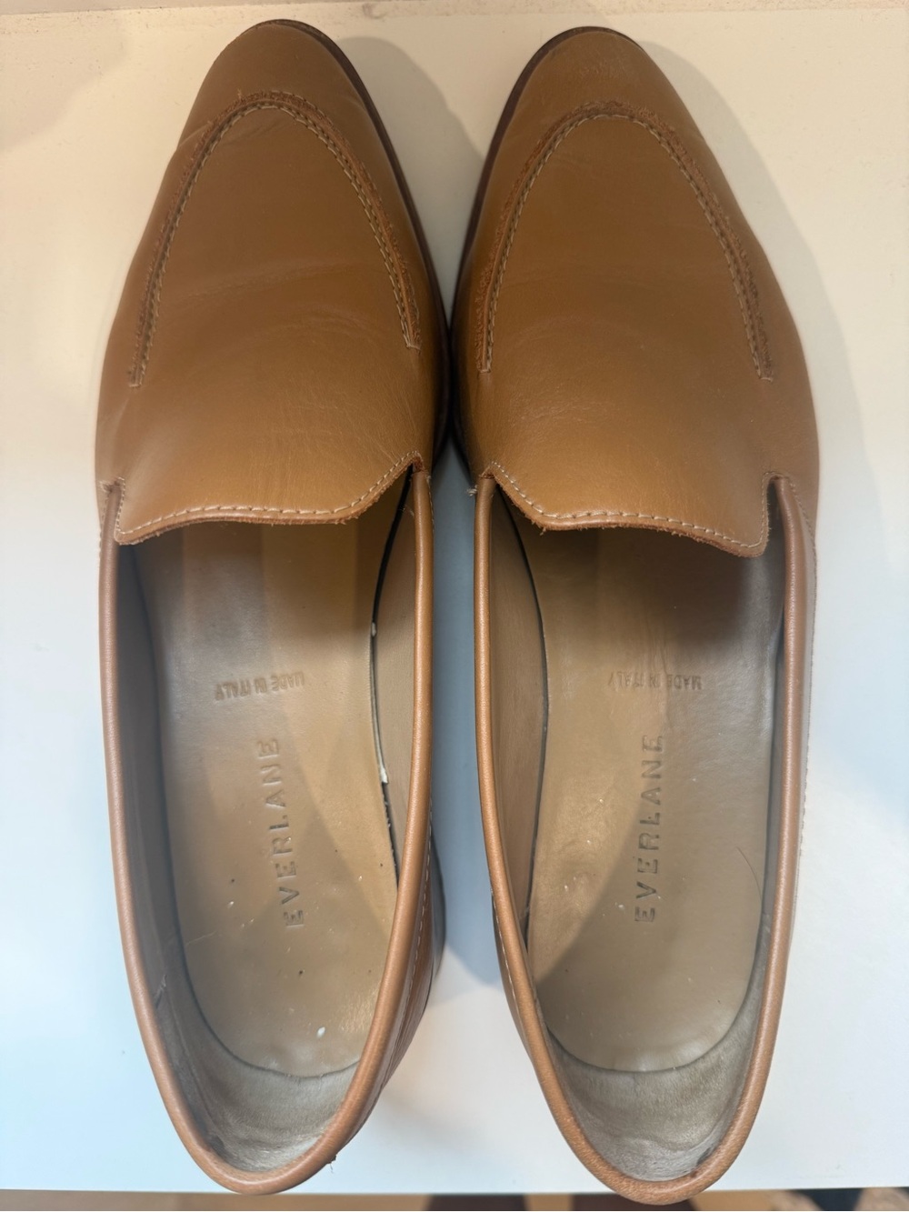 Everlane Caramel Leather Loafers